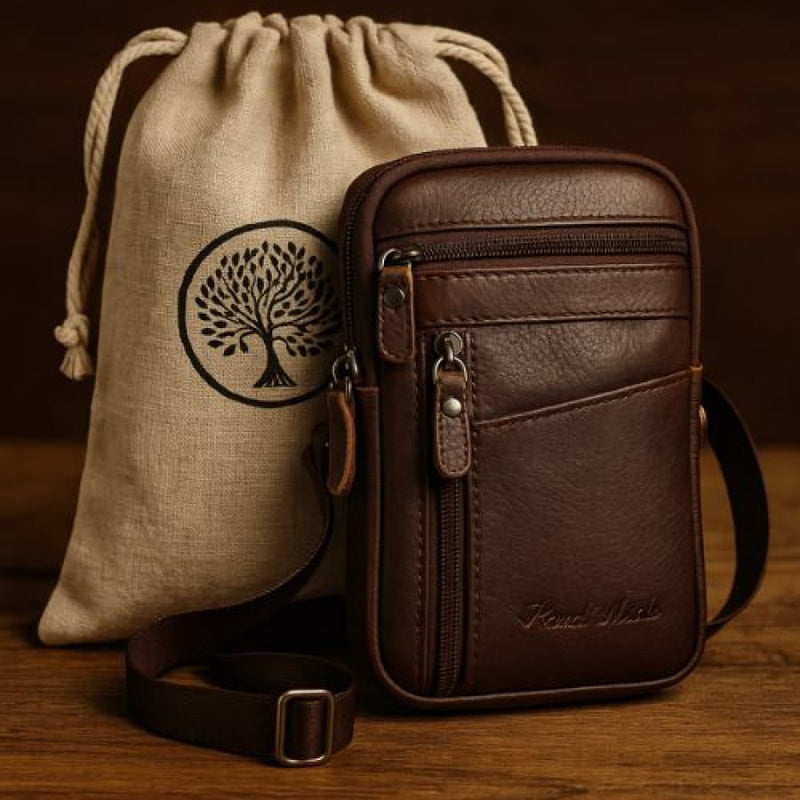 Bolsa Transversal em Couro Legítimo Urban Rover - Qualidade Artesanal que Dura a Vida Toda