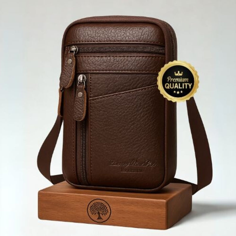 Bolsa Transversal em Couro Legítimo Urban Rover - Qualidade Artesanal que Dura a Vida Toda