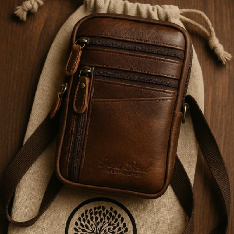 Bolsa Transversal em Couro Legítimo Urban Rover - Qualidade Artesanal que Dura a Vida Toda